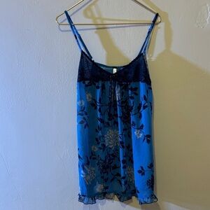 George Navy and Blue Floral Chemise